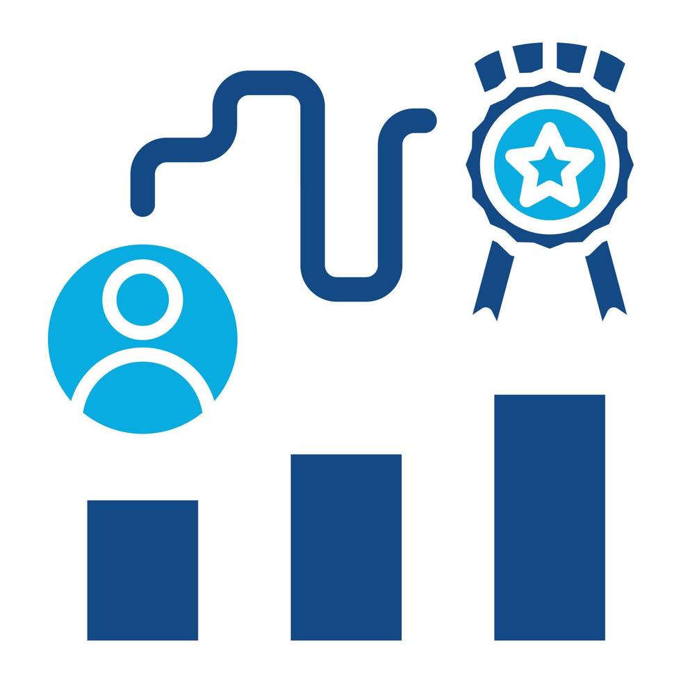 conquistas glifo ícone de duas cores vetor