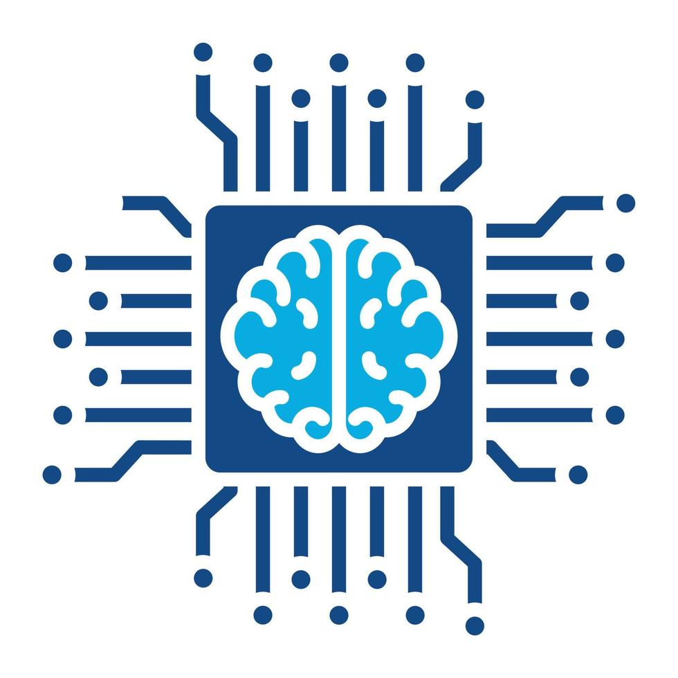 ícone de duas cores de glifo de inteligência de negócios vetor