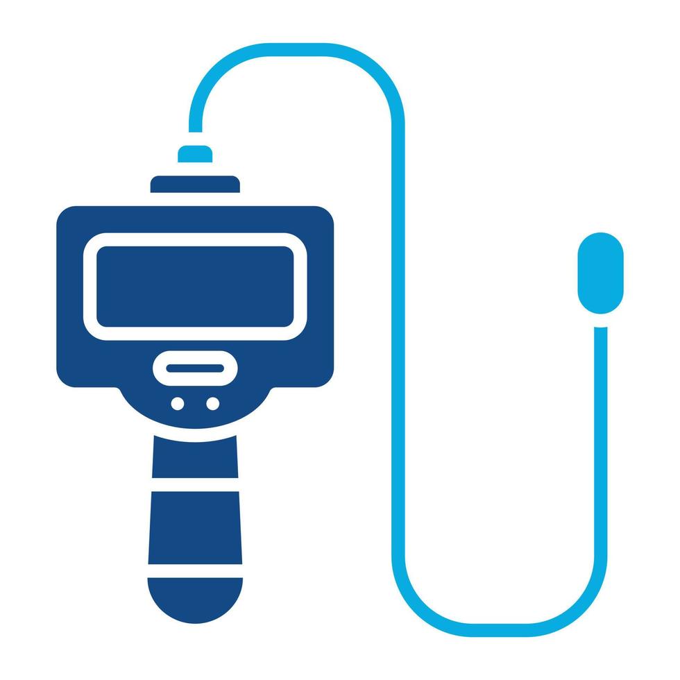 ícone de glifo de duas cores da câmera de inspeção de tubos vetor