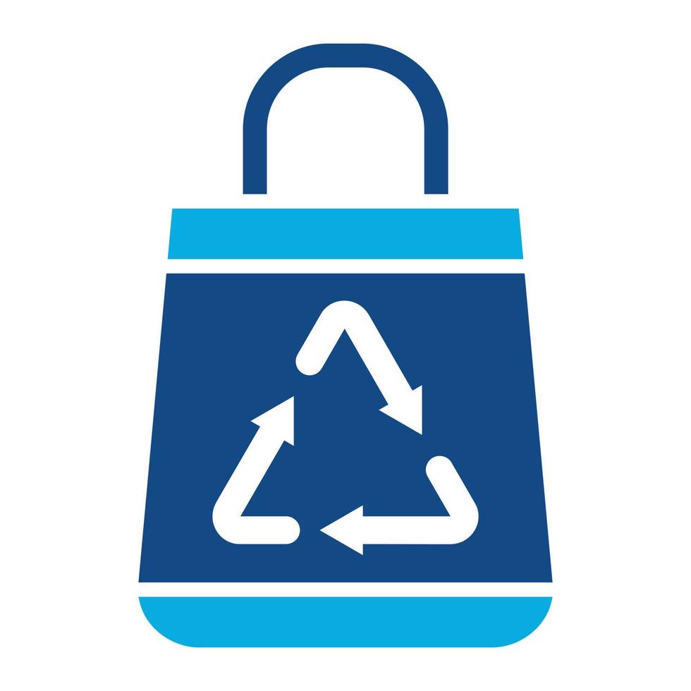 ícone de duas cores de glifo de saco de reciclagem vetor