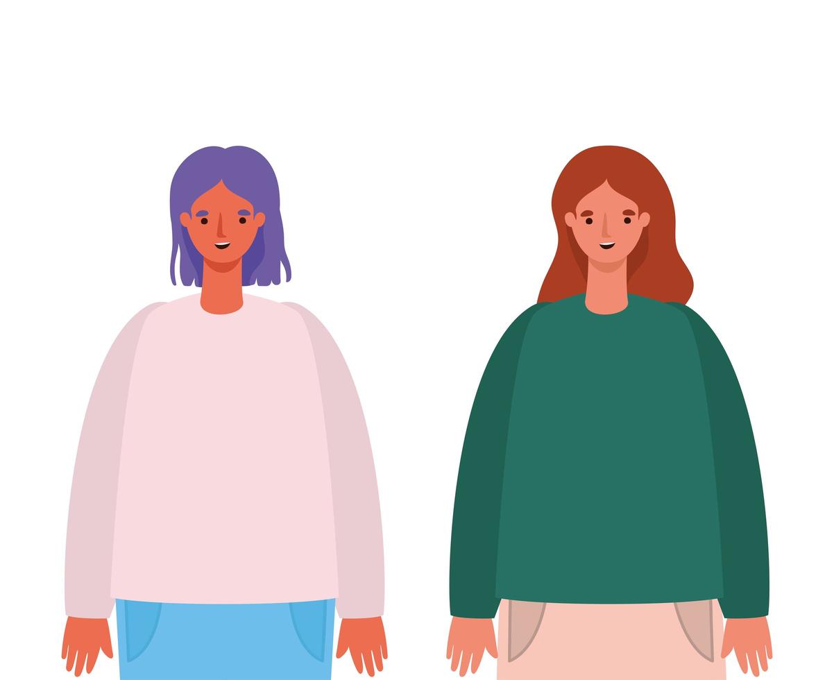 desenhos animados de avatares femininos vetor