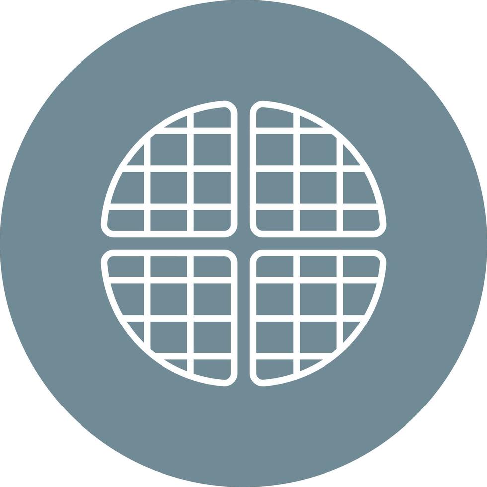 ícone de fundo de círculo de linha de waffle vetor
