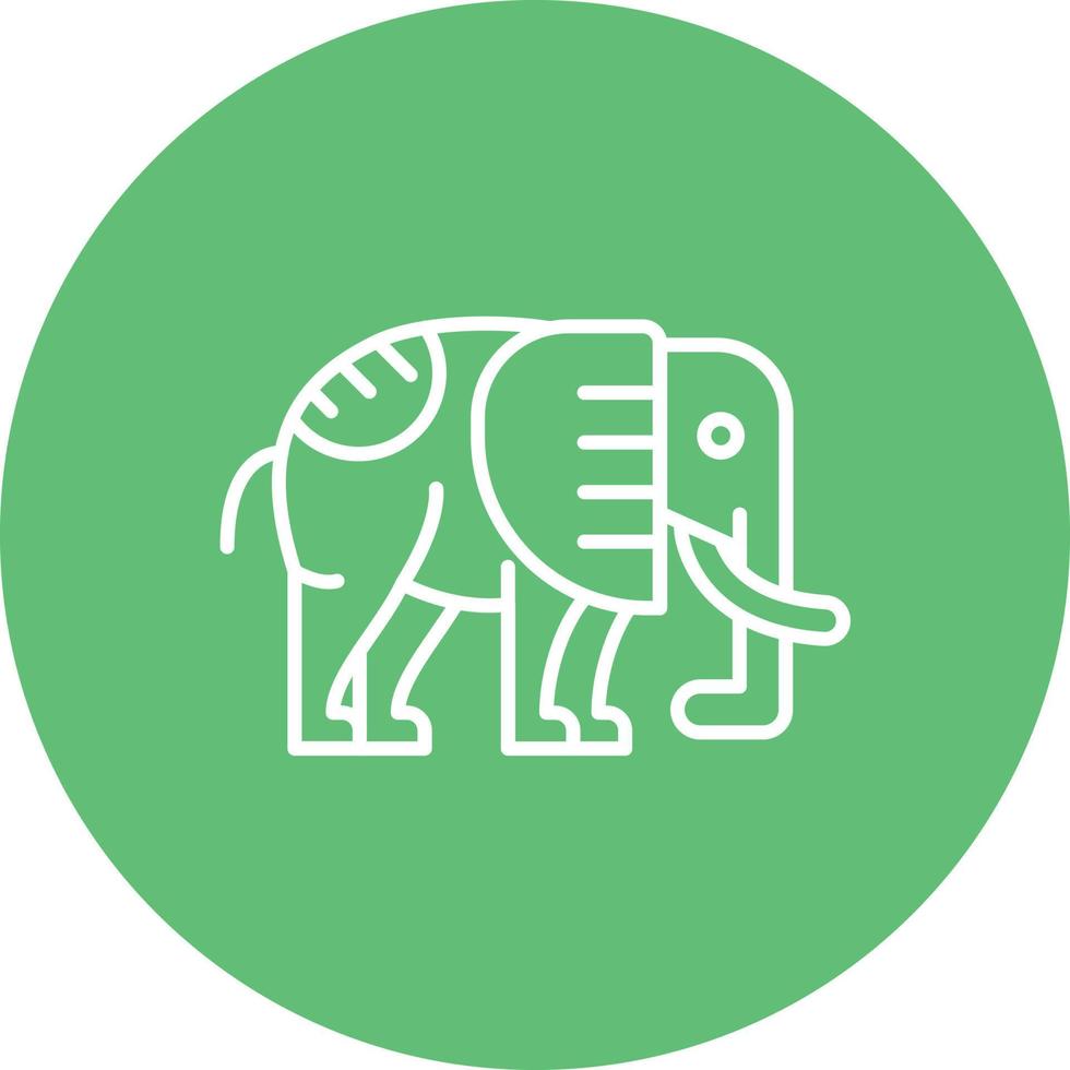 ícone de fundo do círculo de linha de elefante de circo vetor