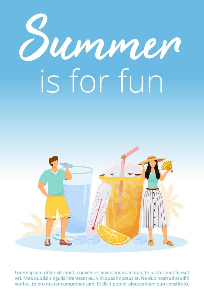 cartaz de verão é para diversão vetor