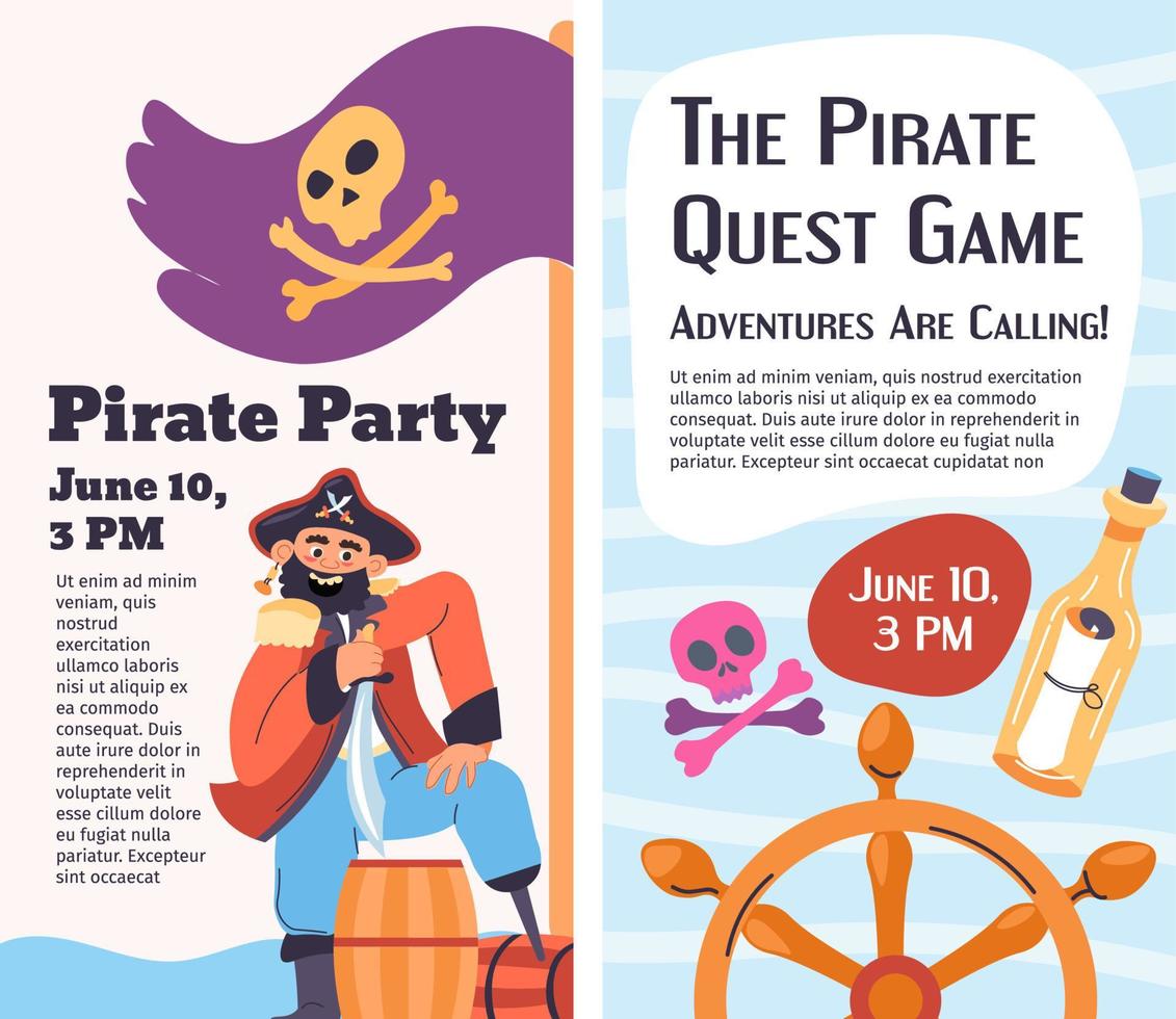 jogos de busca de piratas, aventuras estão chamando a festa vetor