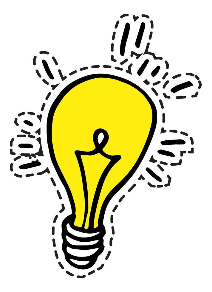 lâmpada, idéia e criatividade símbolo brainstorm vetor
