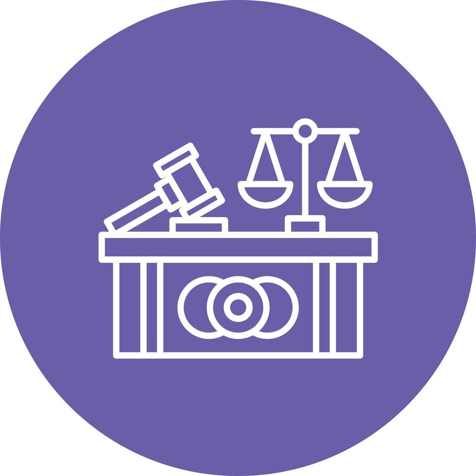 ícone de fundo do círculo da linha do tribunal vetor