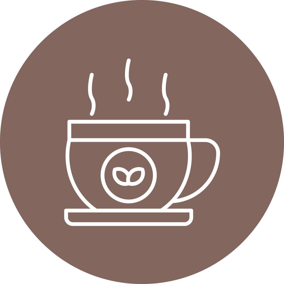 ícone de fundo de círculo de linha de chá vetor