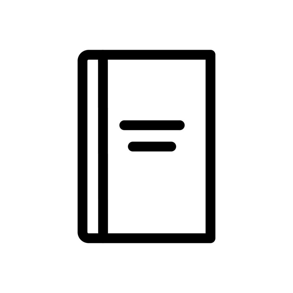ícone de linha de livro isolado no fundo branco. ícone liso preto fino no estilo de contorno moderno. símbolo linear e curso editável. ilustração em vetor curso perfeito simples e pixel.