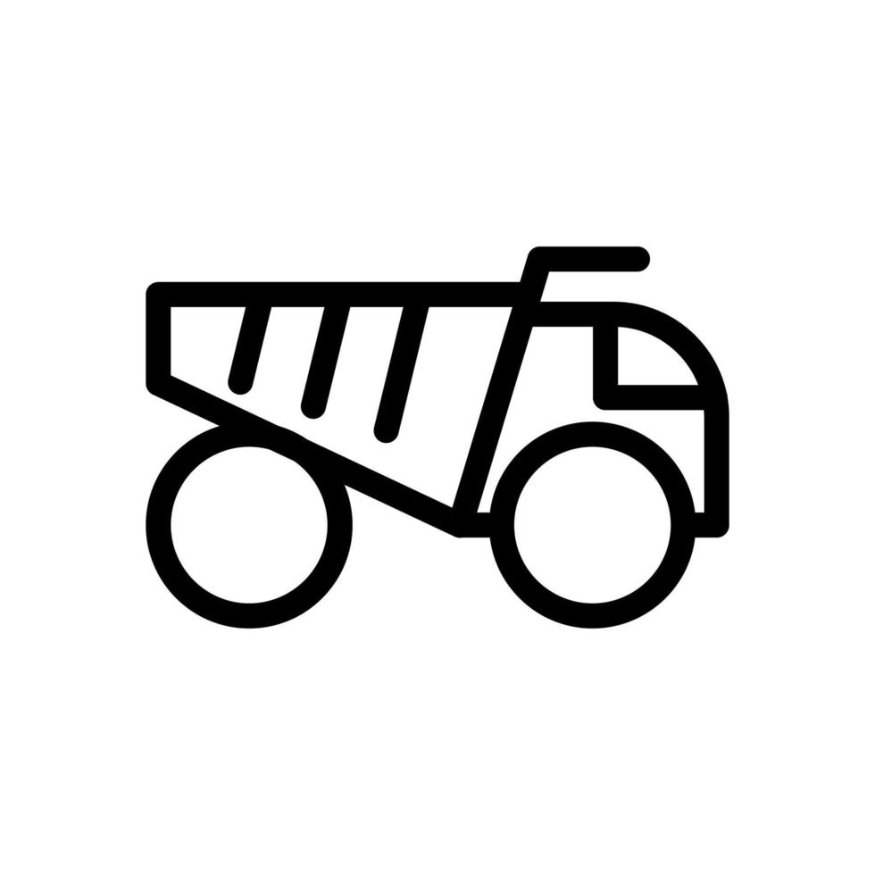 ícone da linha de caminhão basculante isolado no fundo branco. ícone liso preto fino no estilo de contorno moderno. símbolo linear e traço editável. ilustração em vetor curso perfeito simples e pixel.