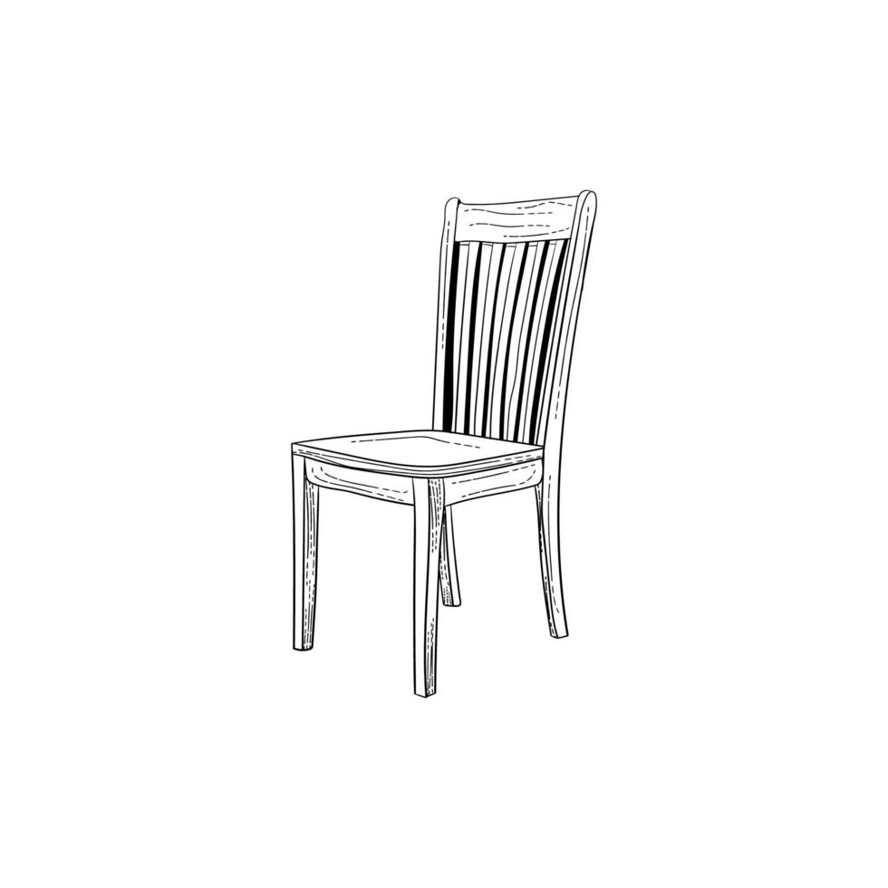 cadeira sentar design de ilustração de arte de linha vetor
