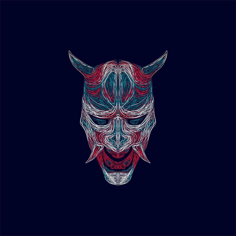 design de ilustração de estilo de arte de máscara de demônio vetor