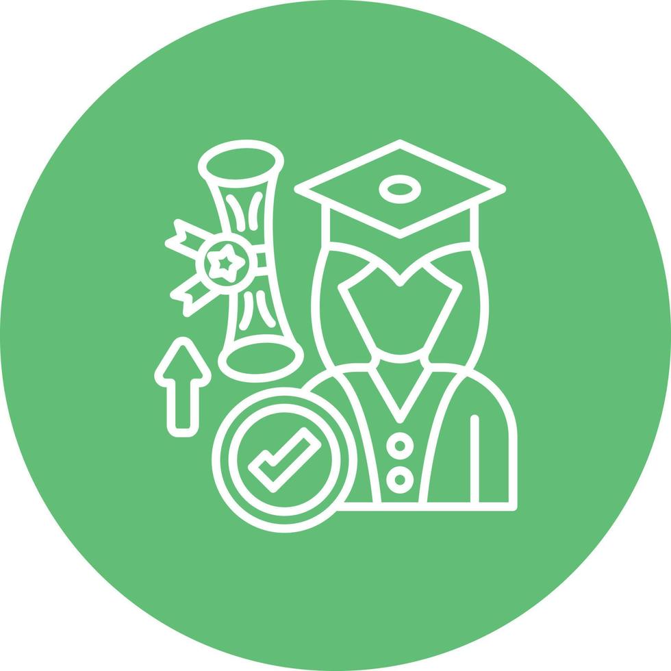 ícone de fundo do círculo de linha de estudante de pós-graduação vetor