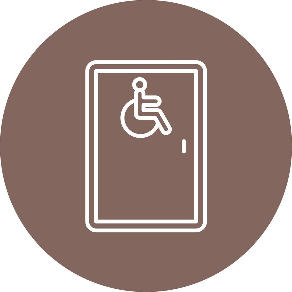 ícone de plano de fundo do círculo de linha acessível para cadeira de rodas vetor