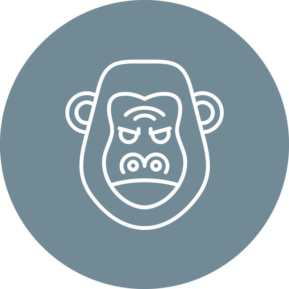 ícone de fundo do círculo de linha de gorila vetor