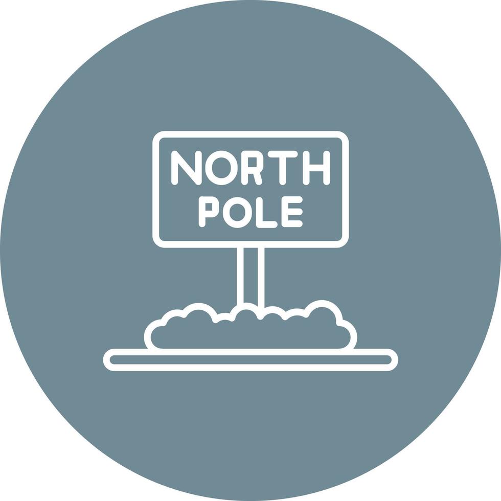 ícone de fundo do círculo da linha do pólo norte vetor