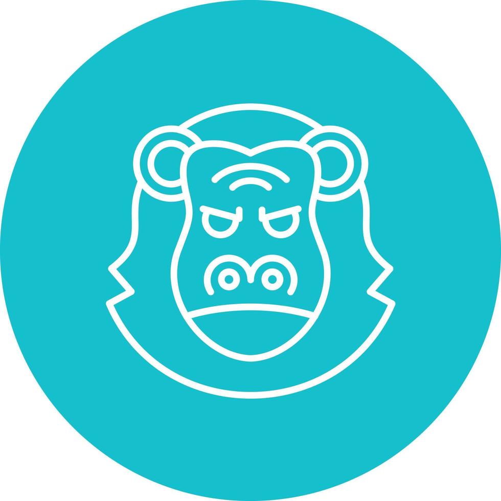 ícone de fundo do círculo de linha de orangotango vetor