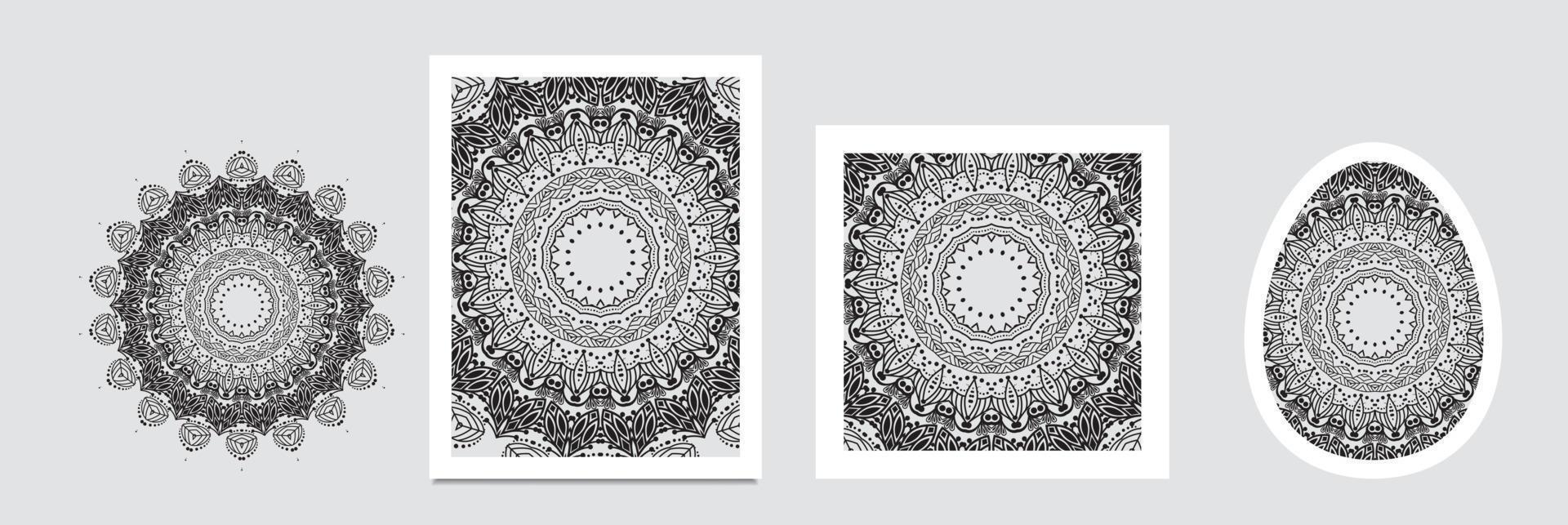 mandala de linha branca ornamentada floral. perfeito para adesivo, impressão e outros. ilustração vetorial simples vetor