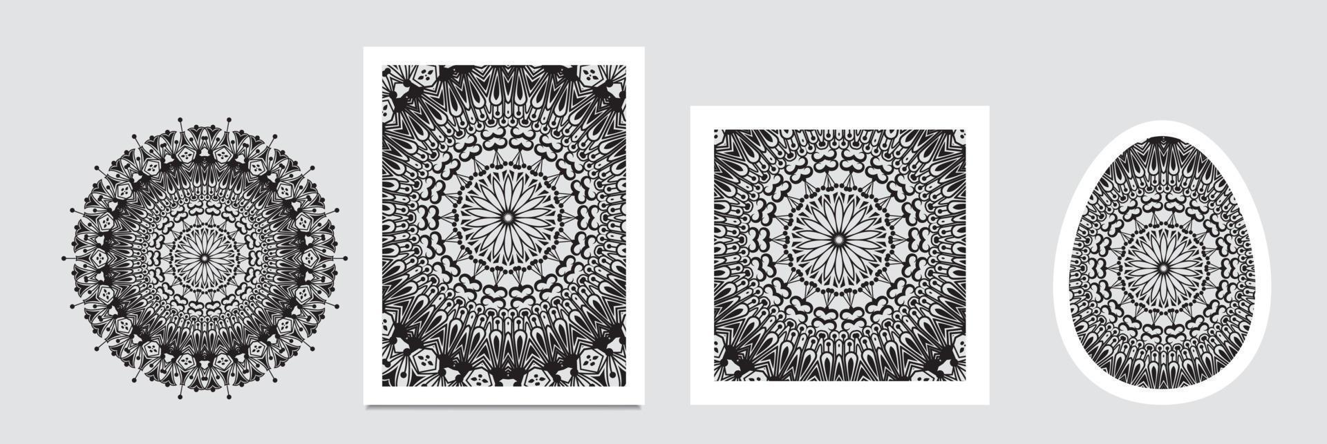 bandeiras de medalhão paisley florais indianos. ornamento de mandala étnica. estilo de tatuagem de hena vetorial. pode ser usado para têxteis, cartão de felicitações, livro de colorir, impressão de capa de telefone vetor