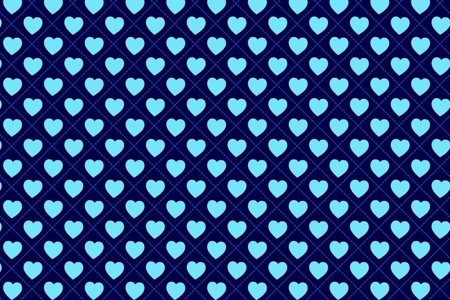 sem emenda com elementos geométricos em forma de coração em tons de azuis. fundo abstrato vetor