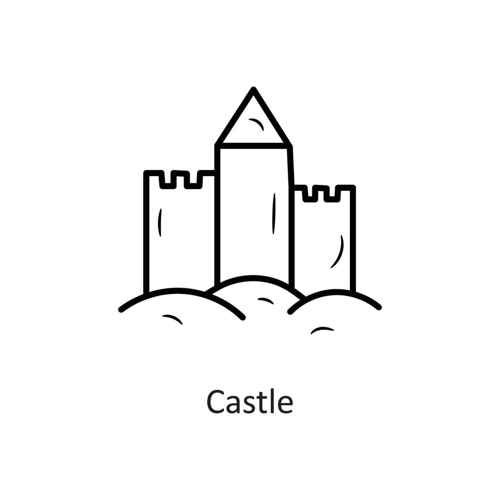 castelo ilustração em vetor contorno ícone design. símbolo de feriado no arquivo eps 10 de fundo branco