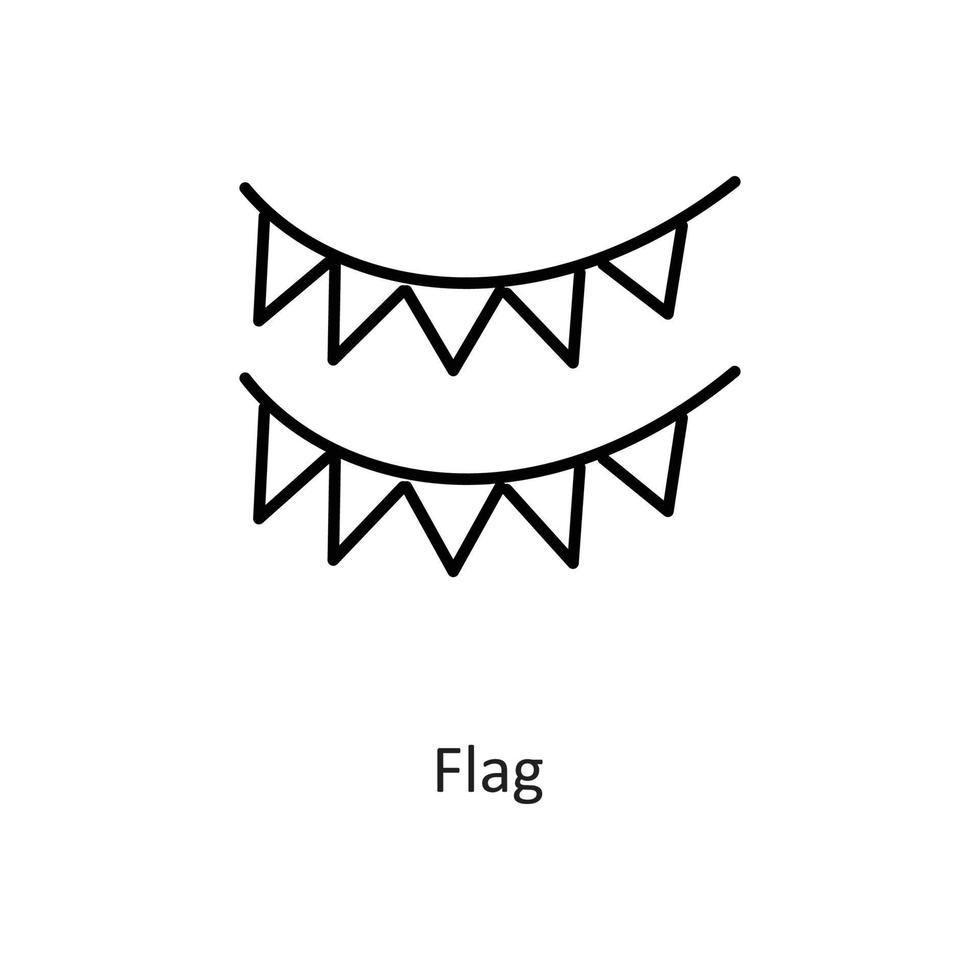 ilustração em vetor bandeira contorno ícone design. símbolo de feriado no arquivo eps 10 de fundo branco
