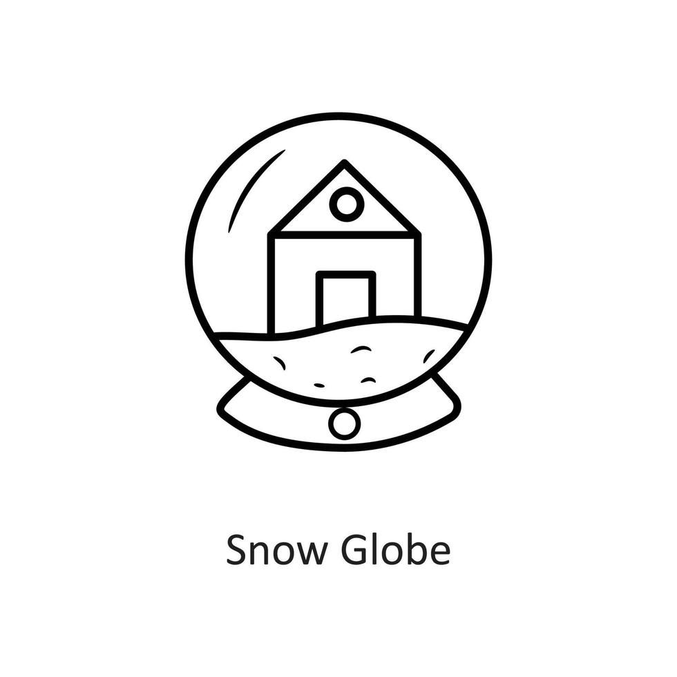 ilustração de design de ícone de contorno de vetor de globo de neve. símbolo de feriado no arquivo eps 10 de fundo branco