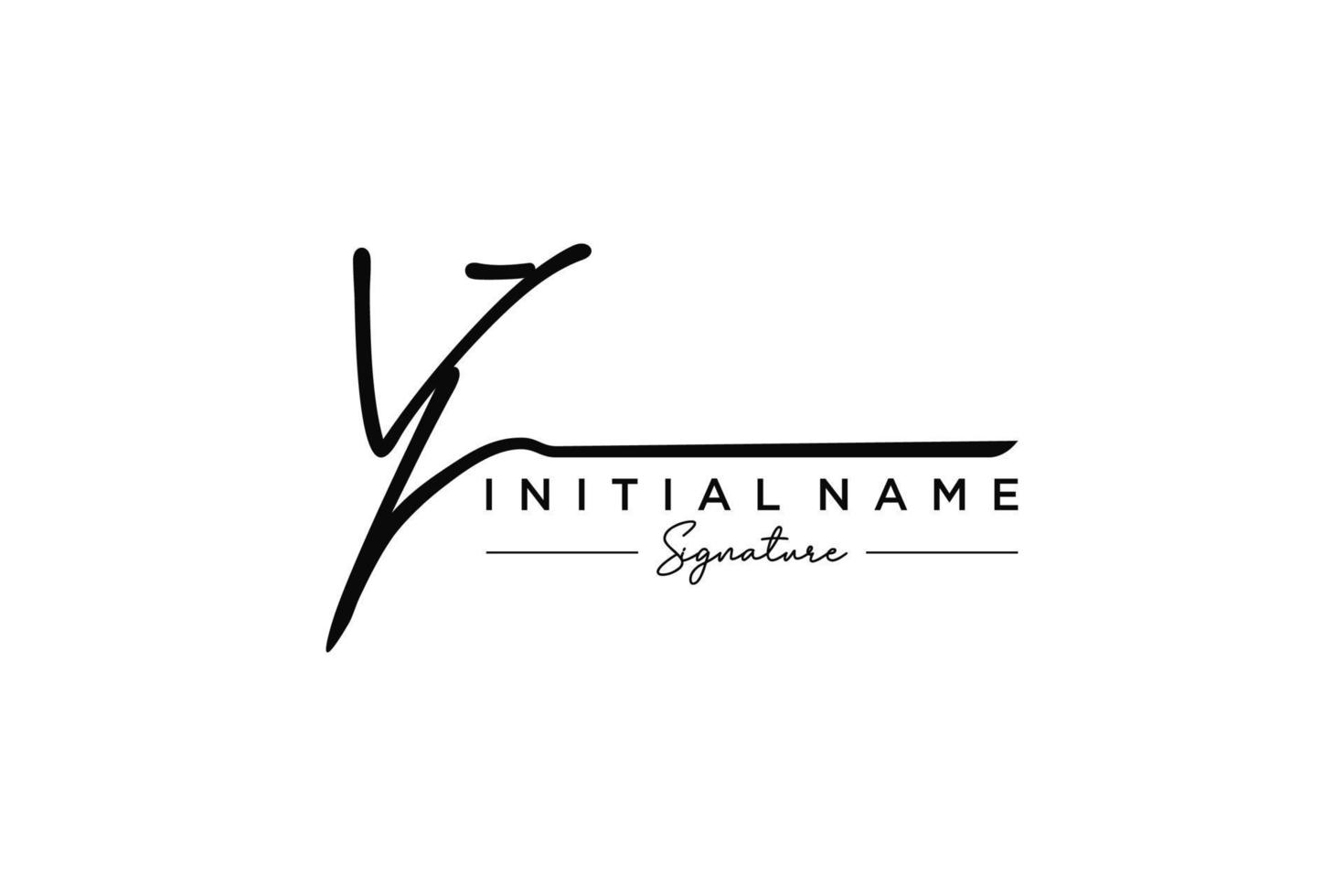 vetor inicial de modelo de logotipo de assinatura vj. ilustração vetorial de letras de caligrafia desenhada à mão.