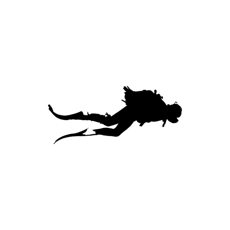 ícone do mergulhador. símbolo de fundo do pôster de ciência subaquática de estilo simples. elemento de design do logotipo da marca mergulhador. impressão de camiseta de mergulhador. vetor para adesivo.