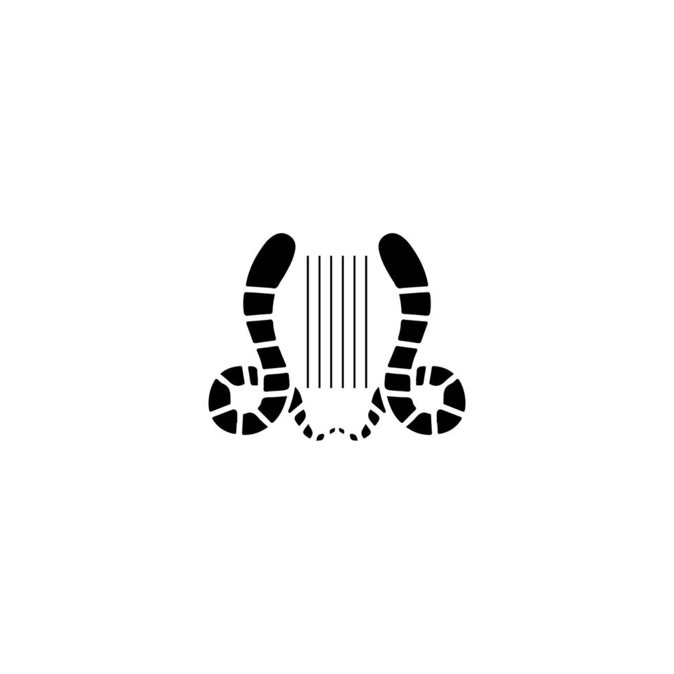 ícone da harpa. símbolo de fundo do cartaz do festival de música de estilo simples. elemento de design do logotipo da marca harpa. impressão de camiseta harpa. vetor para adesivo.