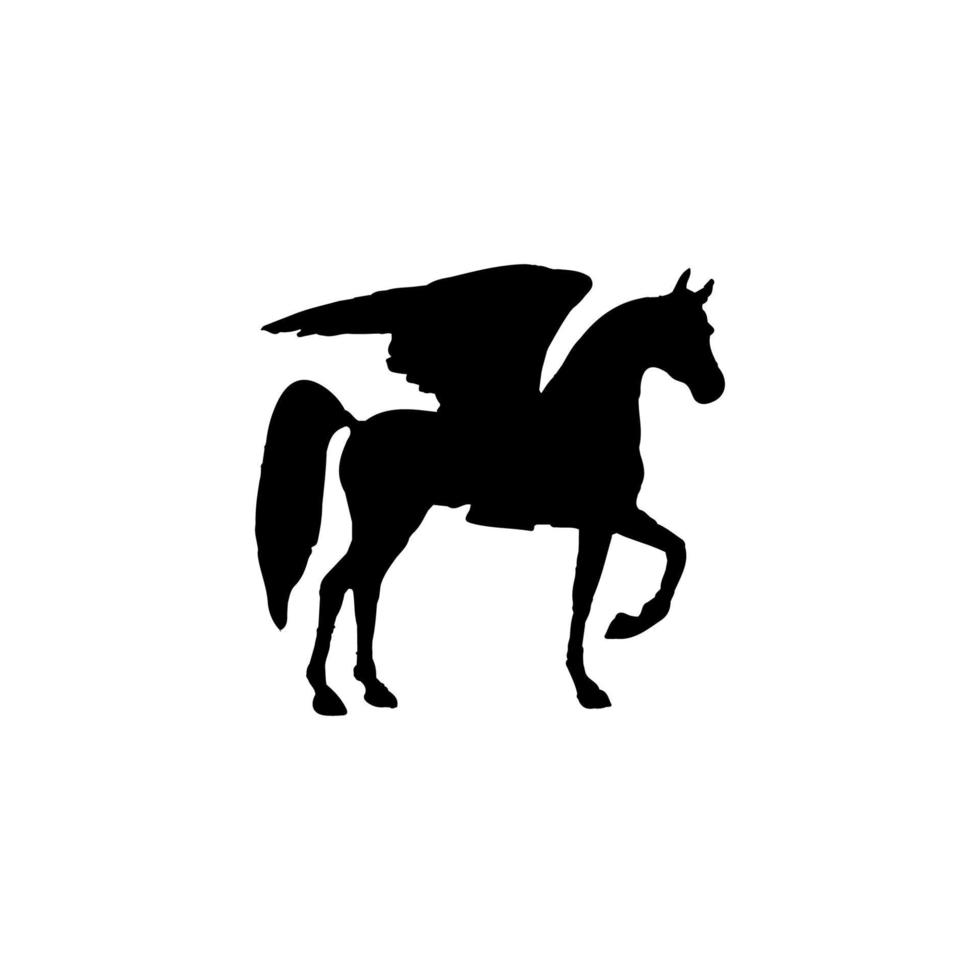 ícone de pégaso. símbolo de fundo do pôster de fantasia de estilo simples. elemento de design do logotipo da marca pegasus. impressão de camiseta pegasus. vetor para adesivo.