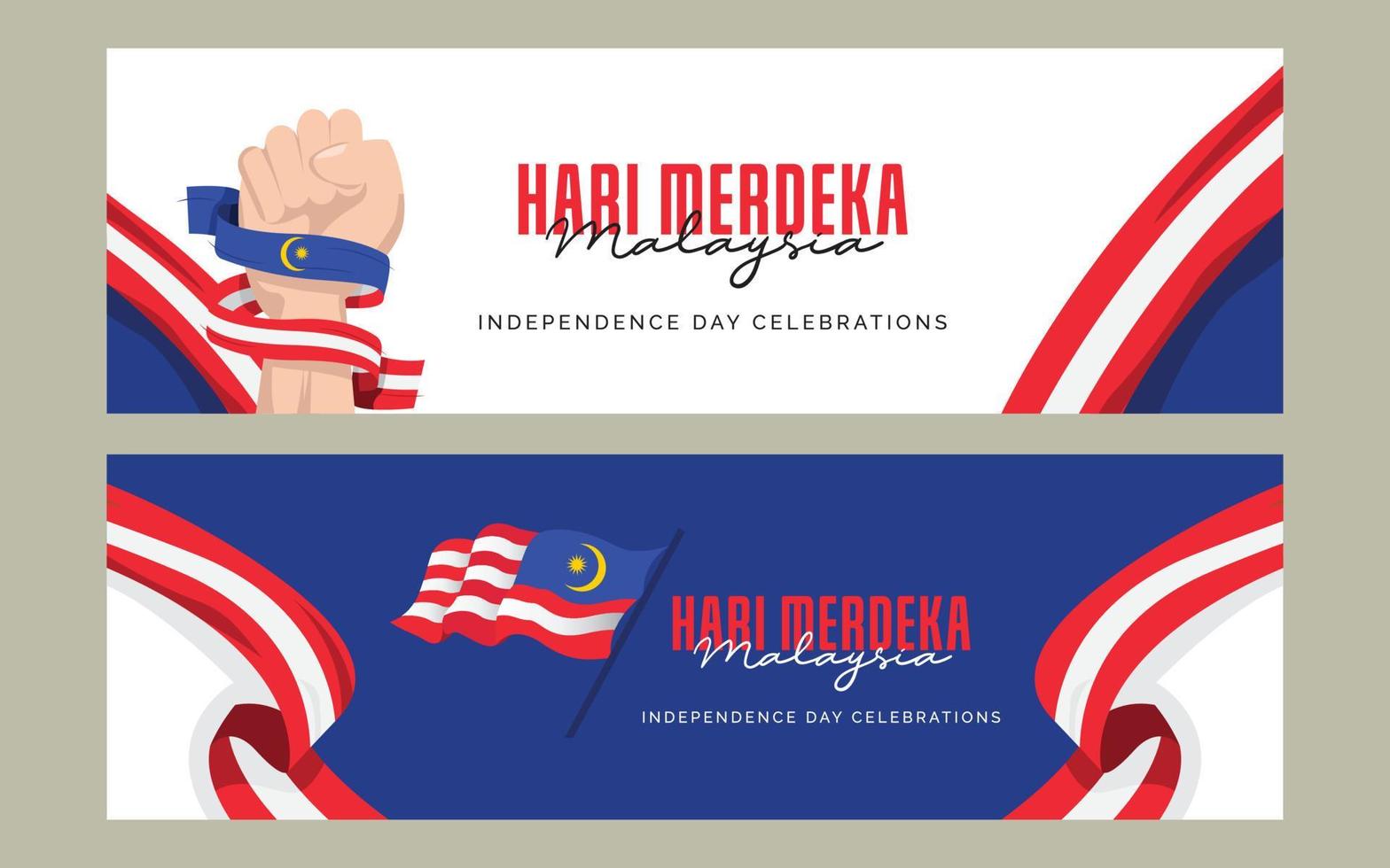 modelo de design de banner do dia da independência da malásia vetor