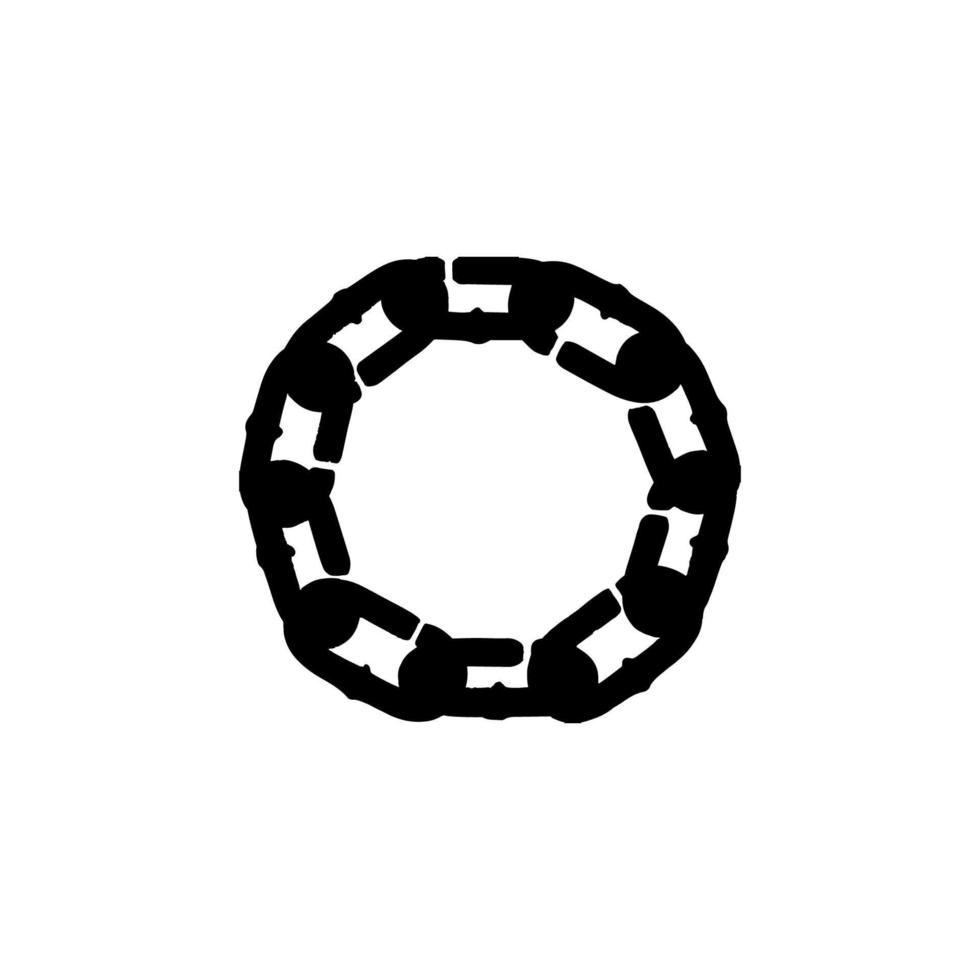 ícone de cadeia de círculo. símbolo de fundo do cartaz do festival de rock de estilo simples. elemento de design de logotipo de marca de cadeia de círculo. impressão de t-shirt de cadeia de círculo. vetor para adesivo.