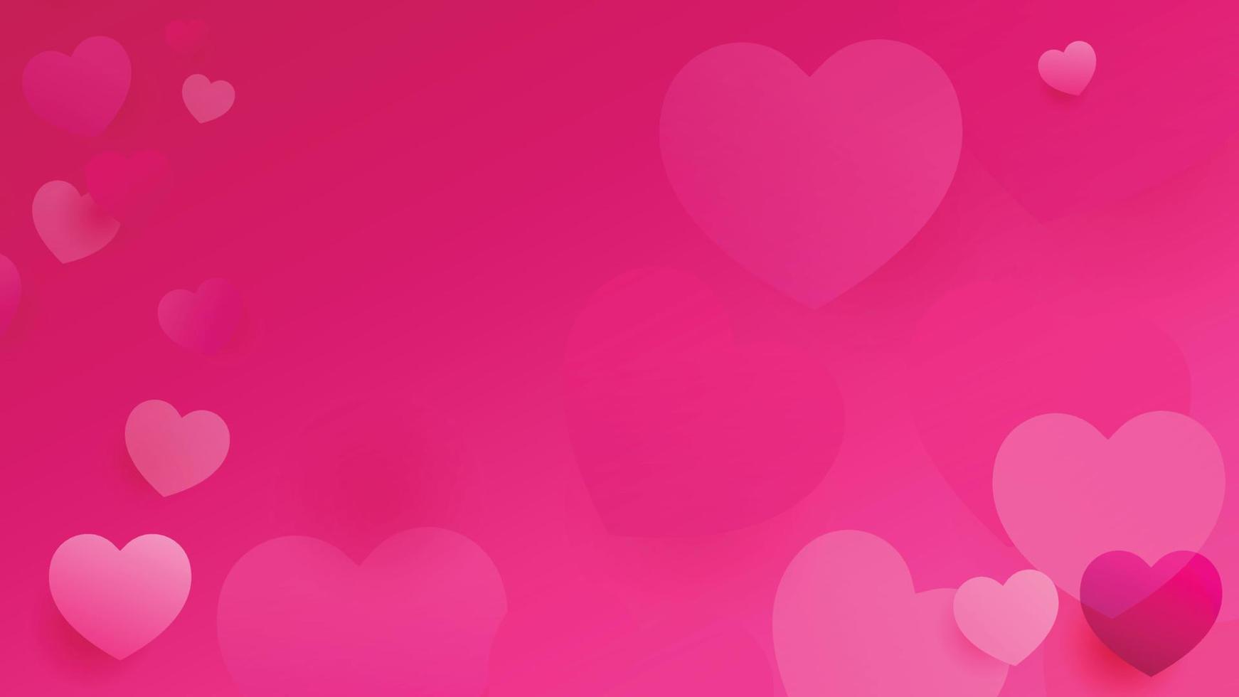 fundo de vetor de amor de coração. quadro dos namorados. fundo de corações rosa. amo ilustração de design de fundo. fundo dos namorados. coração de amor. fundo rosa abstrato.