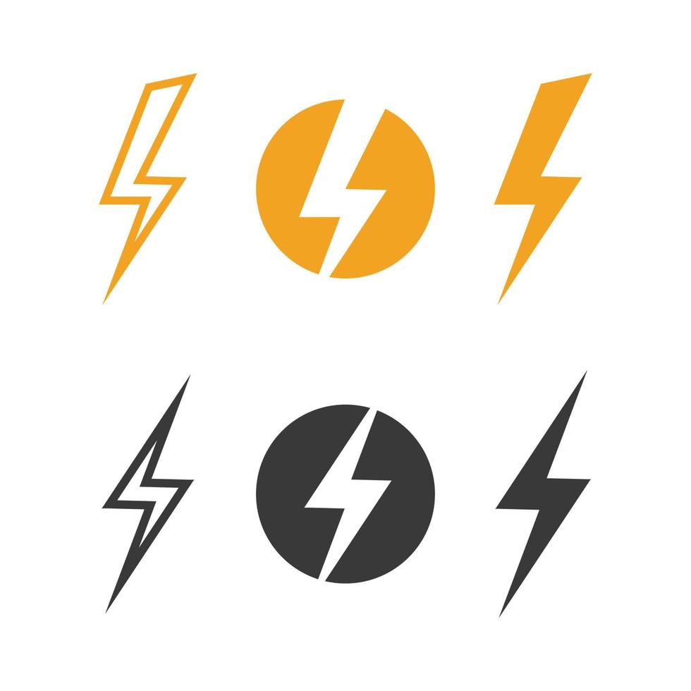 modelo de design de ilustração de conjunto de ícones de vetor de logotipo elétrico em flash. ícone de energia de parafuso parafuso de vetor de flash de logotipo elétrico