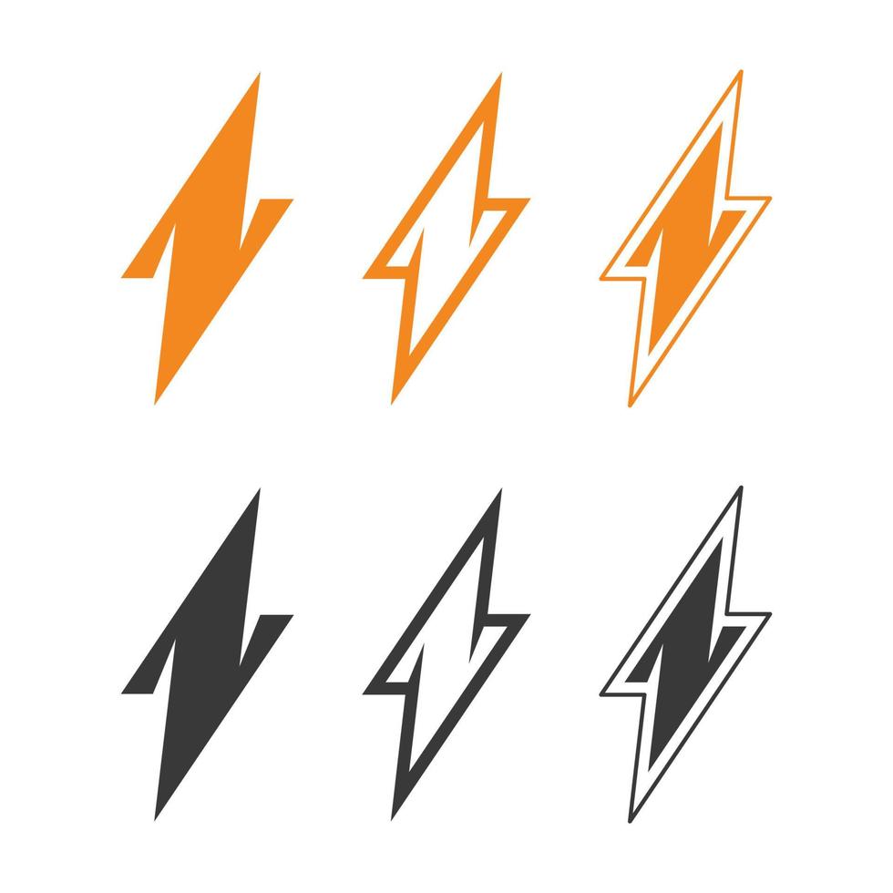 modelo de design de ilustração de conjunto de ícones de vetor de logotipo elétrico em flash. ícone de energia de parafuso parafuso de vetor de flash de logotipo elétrico