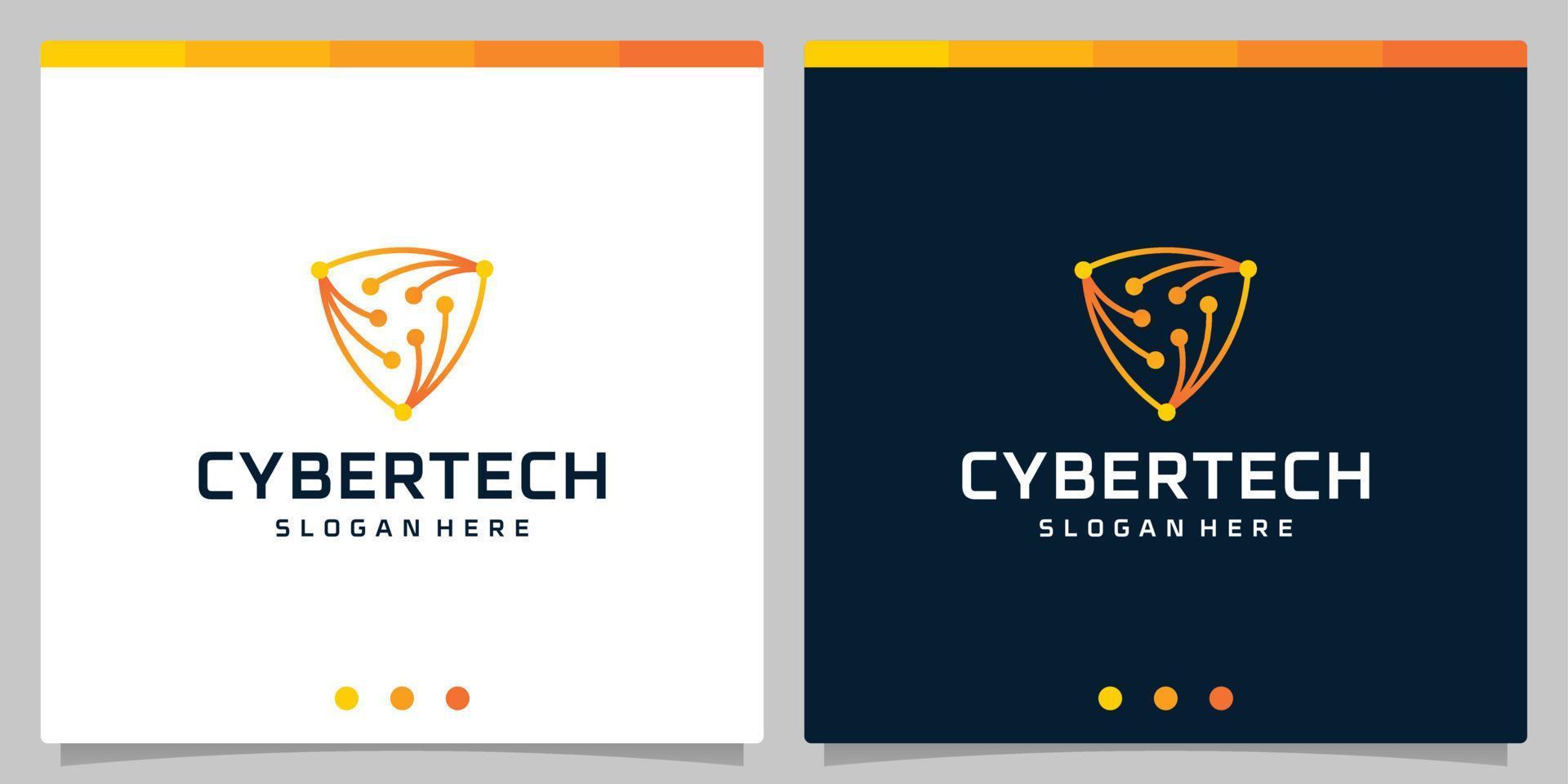 modelo de design de logotipo cyber tech ou modelo de logotipo abstrato de placa de circuito de tecnologia futurista. vetor