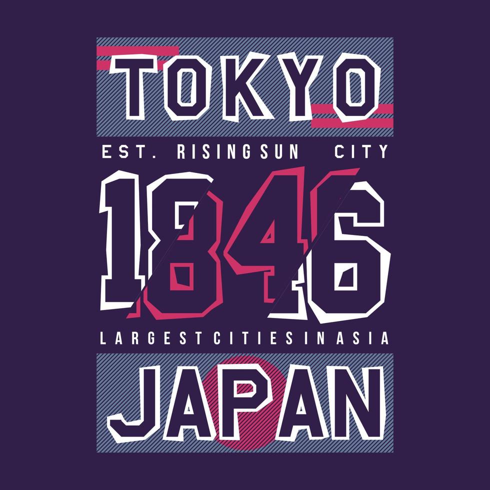 design de tipografia gráfica de Tóquio Japão para impressão de camiseta vetor