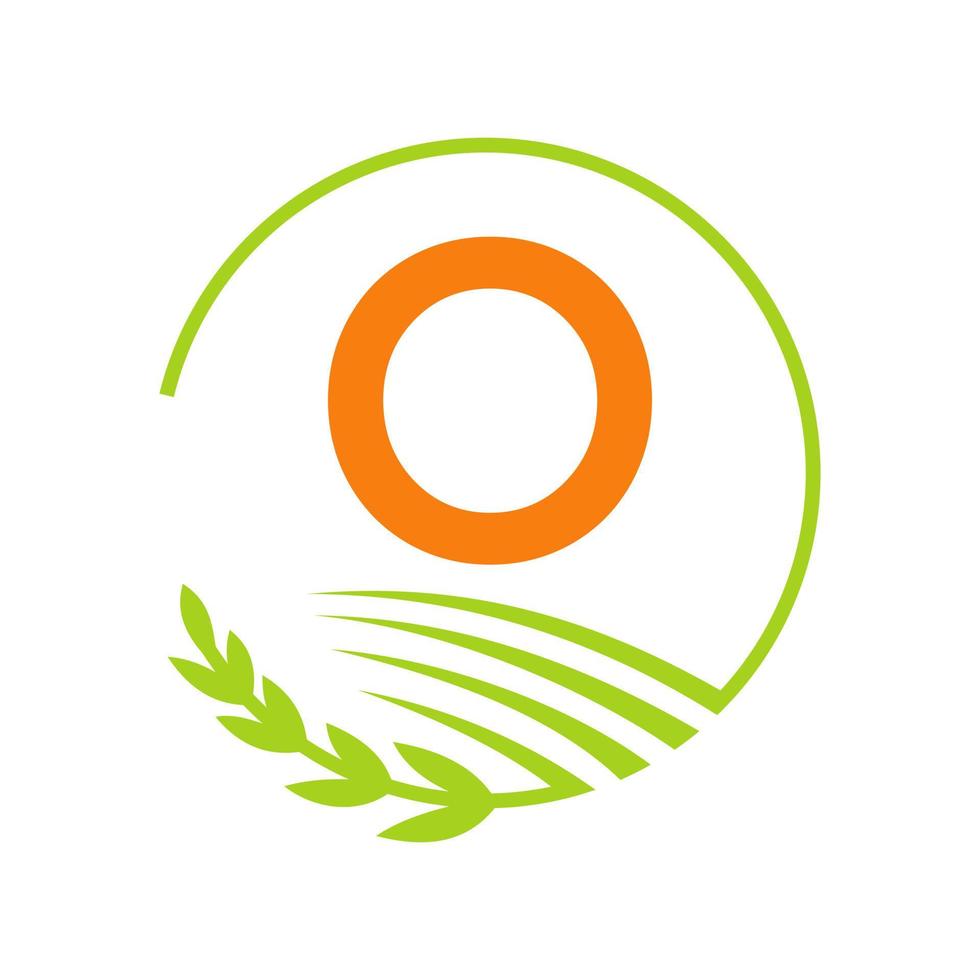 conceito de letra o do logotipo da agricultura vetor