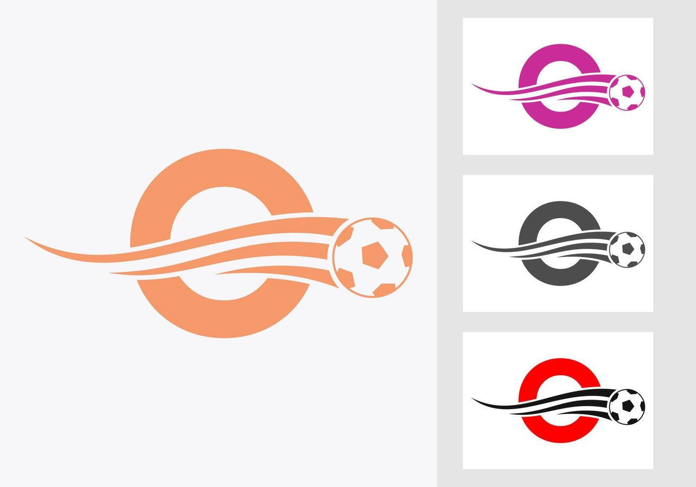 futebol logotipo do futebol na letra o sinal. conceito de emblema do clube de futebol do ícone do time de futebol vetor