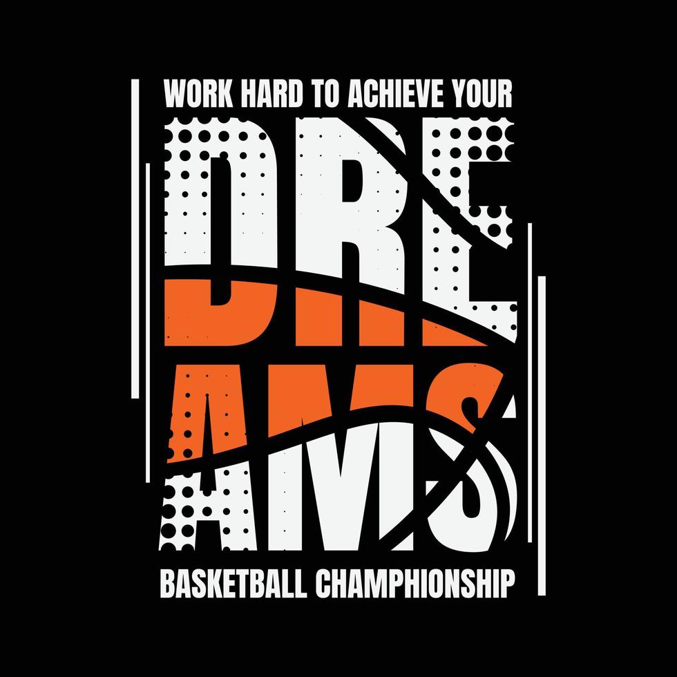 design de camiseta de vetor de tipografia de basquete