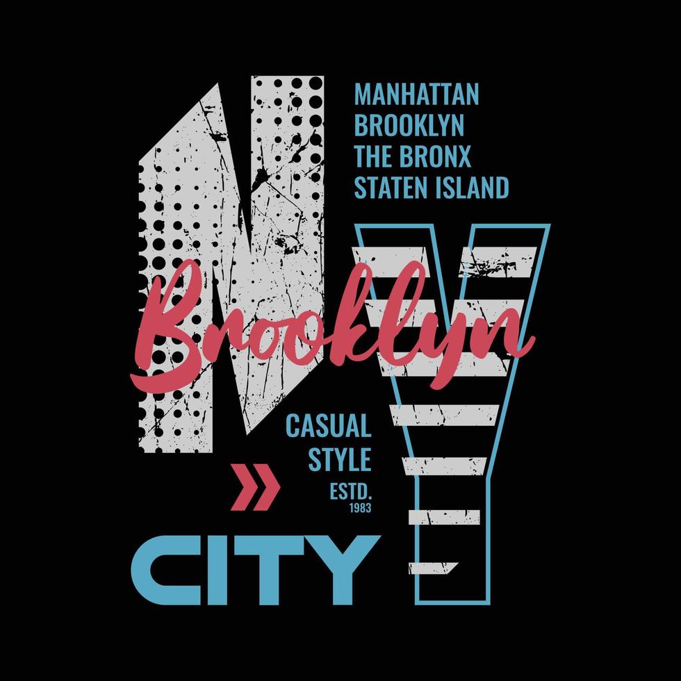 camiseta gráfica e design de vestuário de nyc vetor