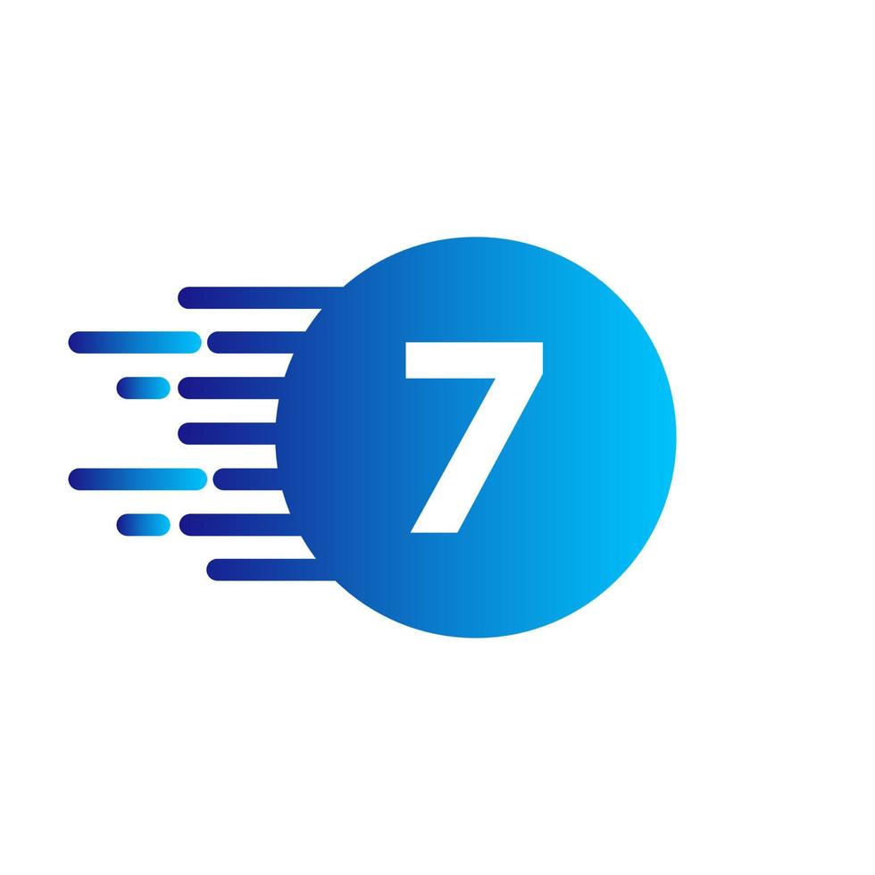 vetor de design de logotipo carta 7 com modelo de vetor de pontos