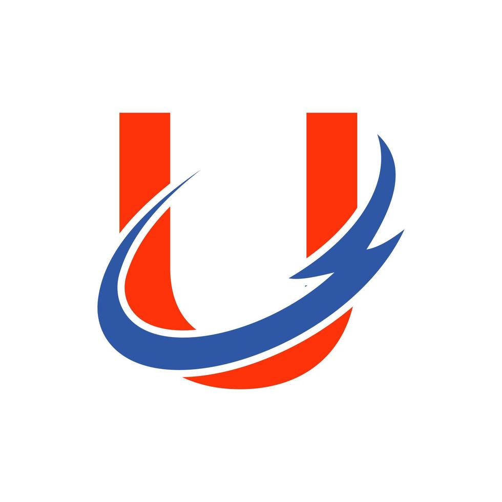 modelo de vetor de design de logotipo da letra u