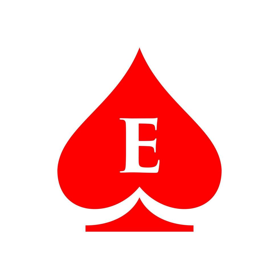letra e logotipo do casino. modelo de logotipo de cassino de pôquer vegas vetor