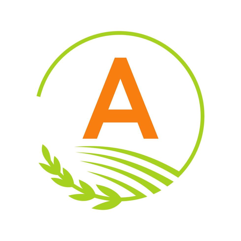 logotipo da agricultura carta um conceito vetor