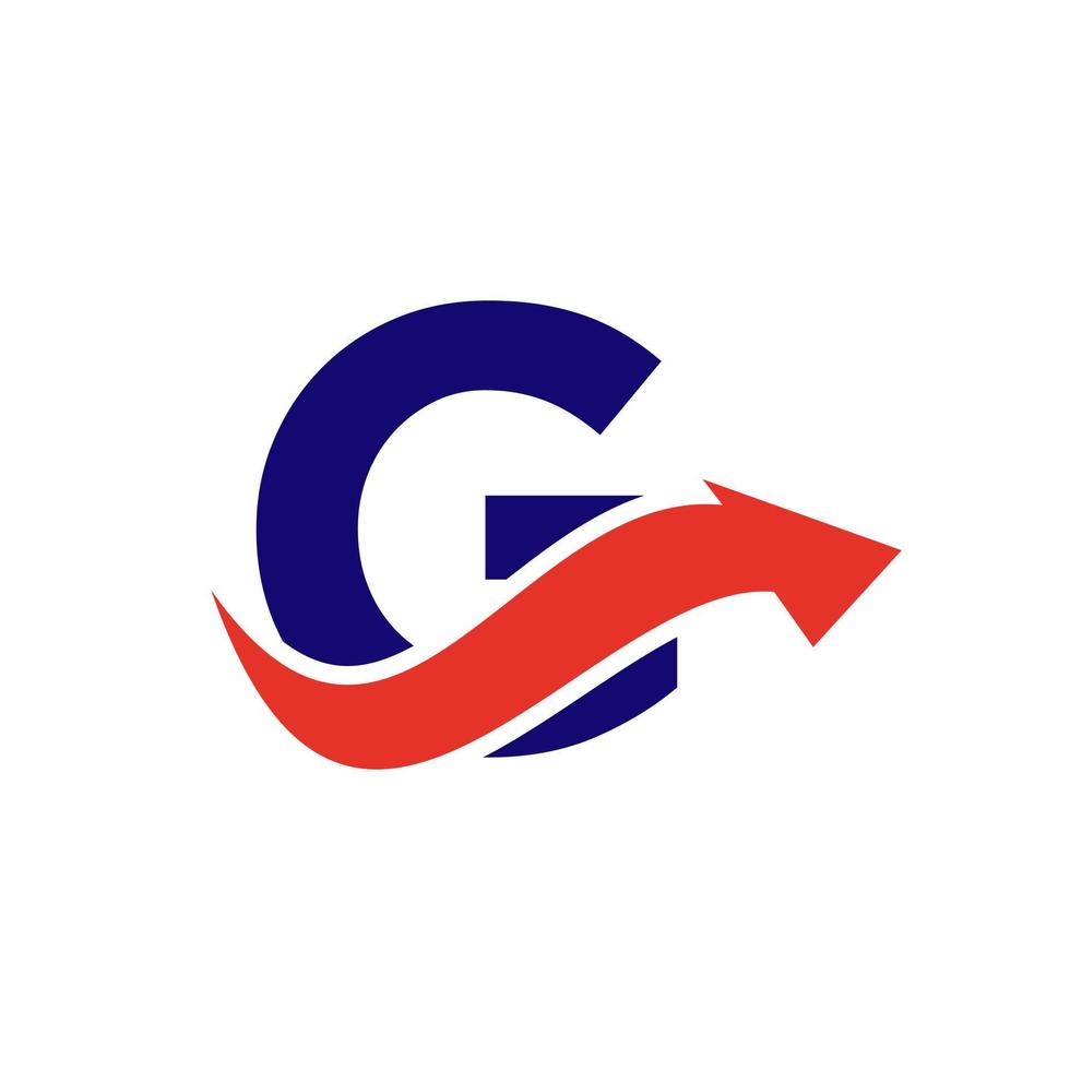 letra g conceito de logotipo financeiro com símbolo de seta de crescimento financeiro vetor