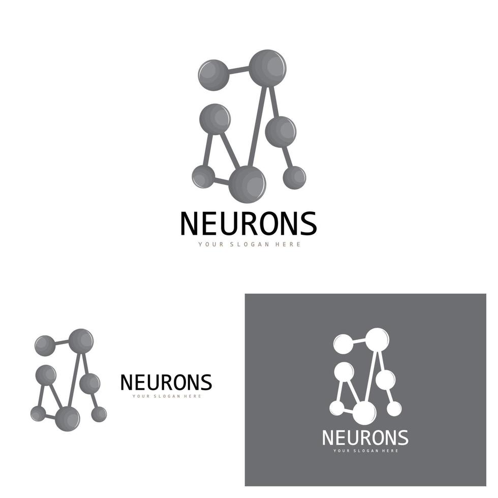 logotipo do neurônio, design do logotipo da molécula, vetor e ilustração do modelo