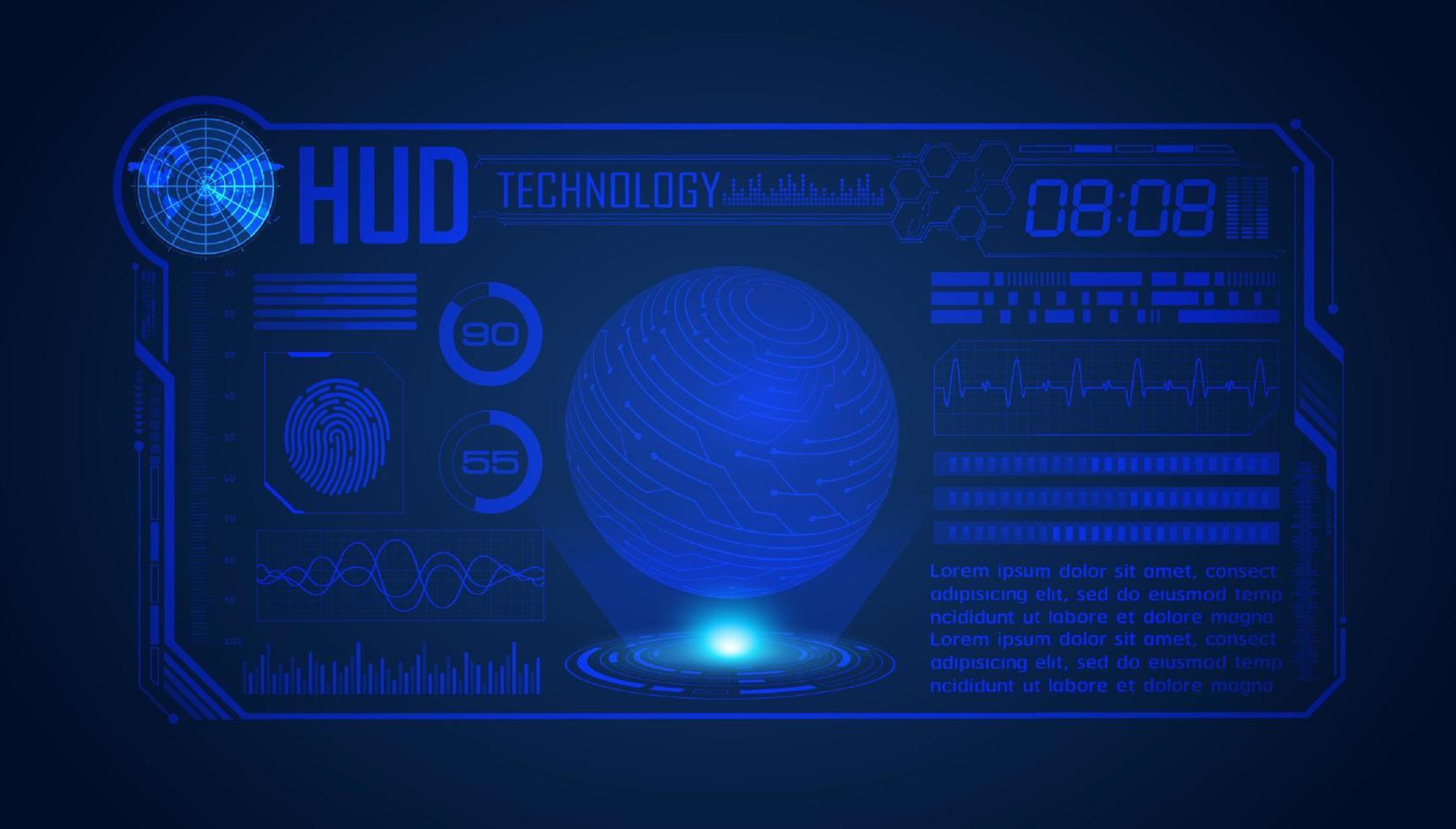 fundo de tela de tecnologia hud moderna vetor