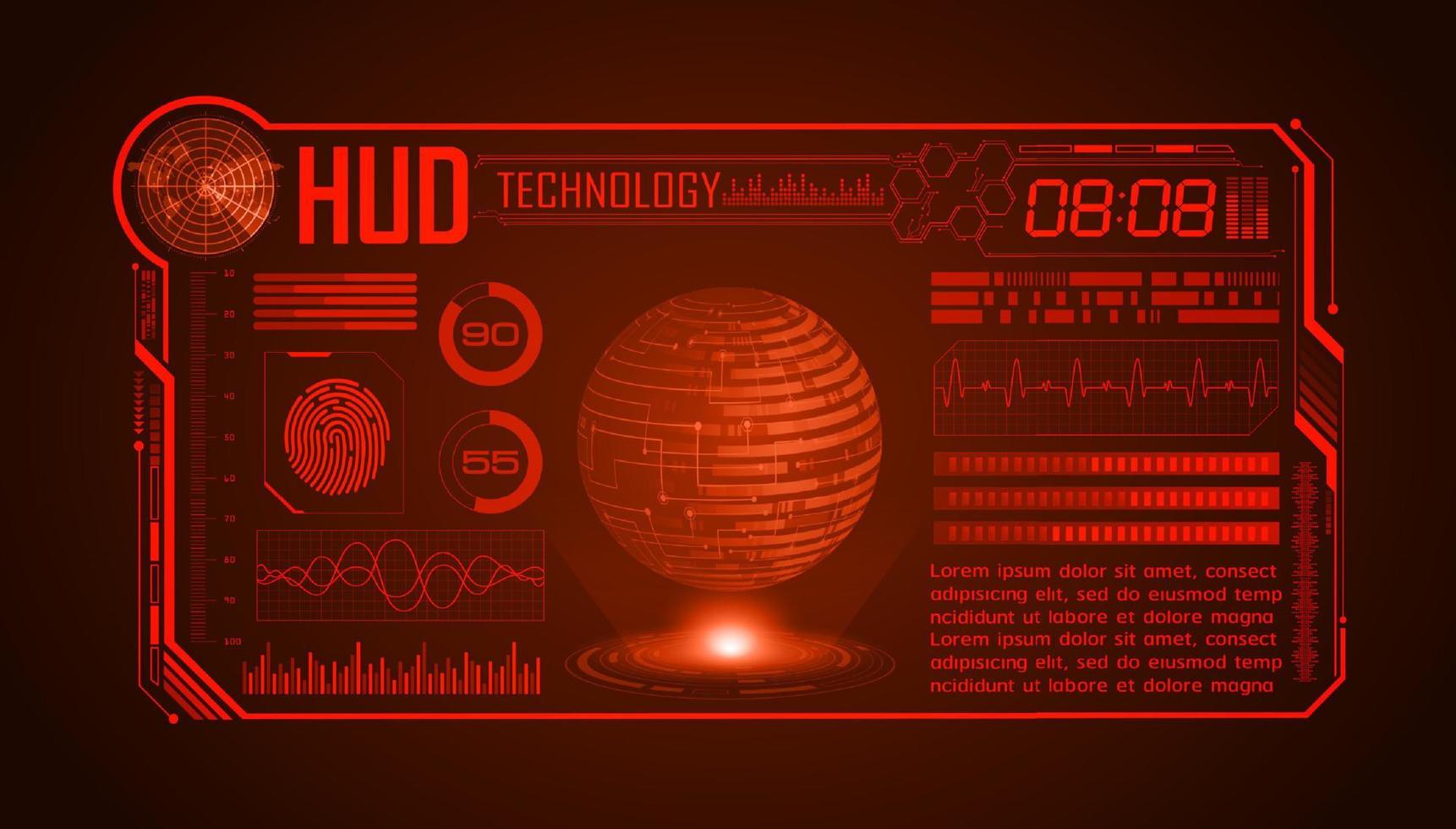 fundo de tela de tecnologia hud moderna vetor